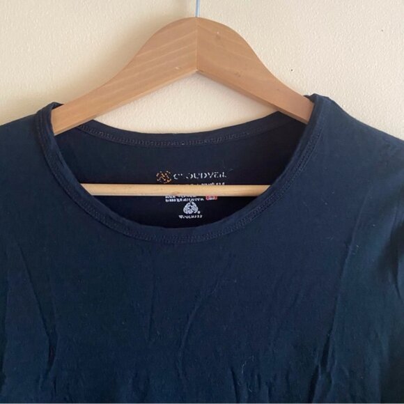 Cloudveil Baselayer Shirt Woman XL Black 100% Merino Wool Gorpcore Hiking - Picture 5 of 15